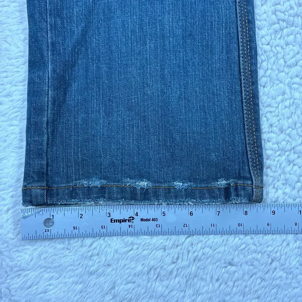 DKNY So Low Lita Jeans Womens 6 Bootcut Floral Embellished Distressed Denim Boho